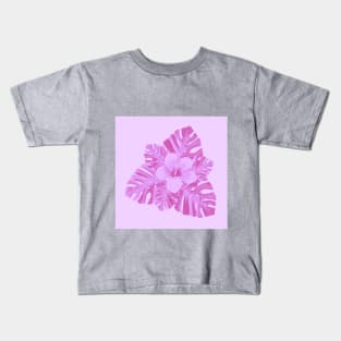 Tropical Purple Hibiscus Kids T-Shirt